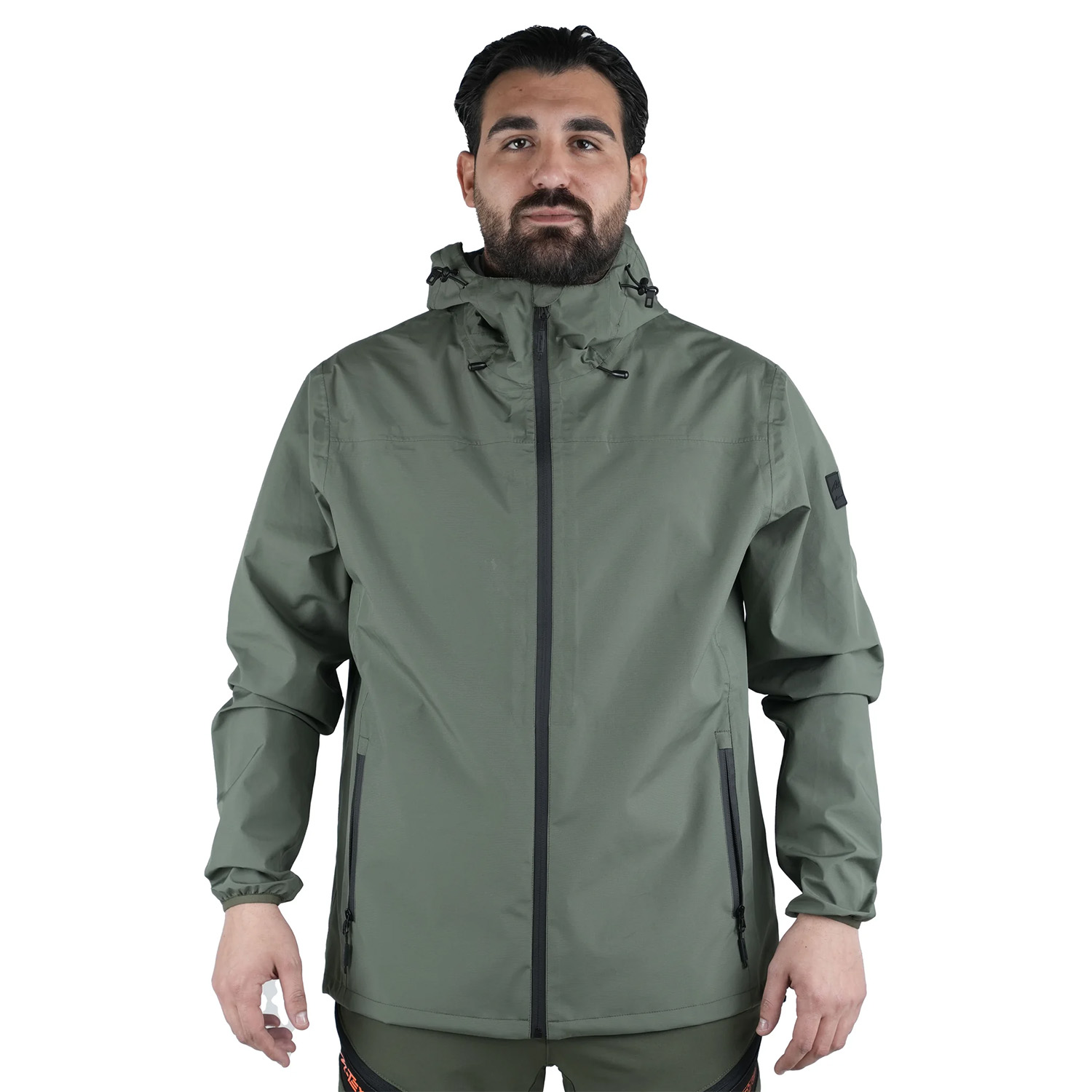 Giacca giubbino impermeabile giubbotto outdoor membrana M-TEX cappuccio autunno primavera uomo caccia